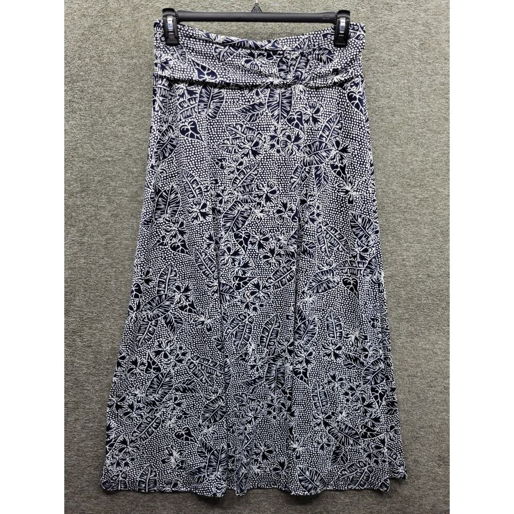 NY Collection Skirt Women's Petite Large Blue Ring Faux Belt A Line Maxi NWT